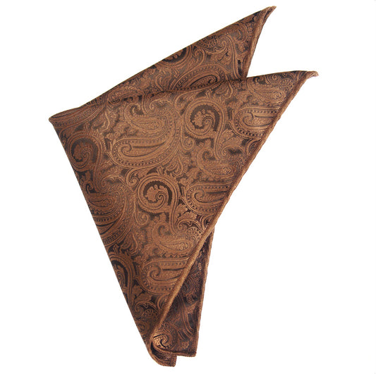 Bronze Paisley Pocket Square