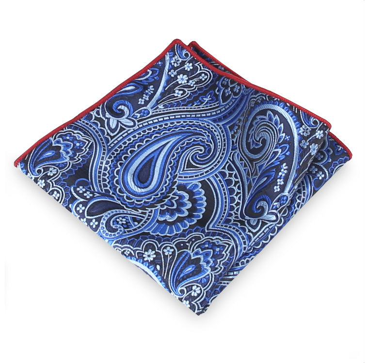 Light & Dark Blue Paisley Pocket Square