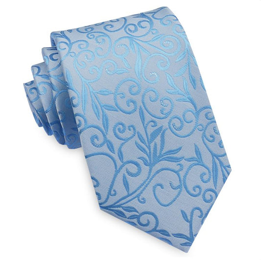 Light Blue Floral with Highlights Mens Tie