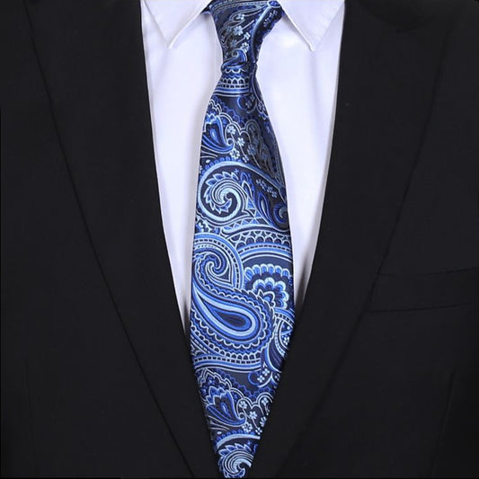 Light & Dark Blue Paisley Mens Tie