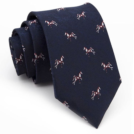 Dark Blue with Horses Tie