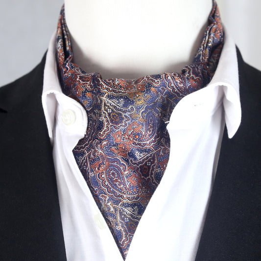 Purple Orange & Gold Paisley Ascot Cravat