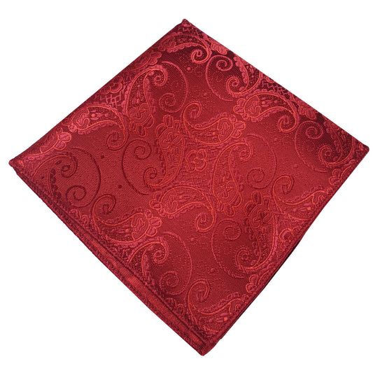 Red Paisley Pocket Square