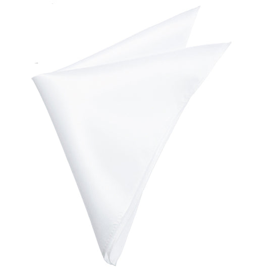 Mens White Pocket Square Handkerchief